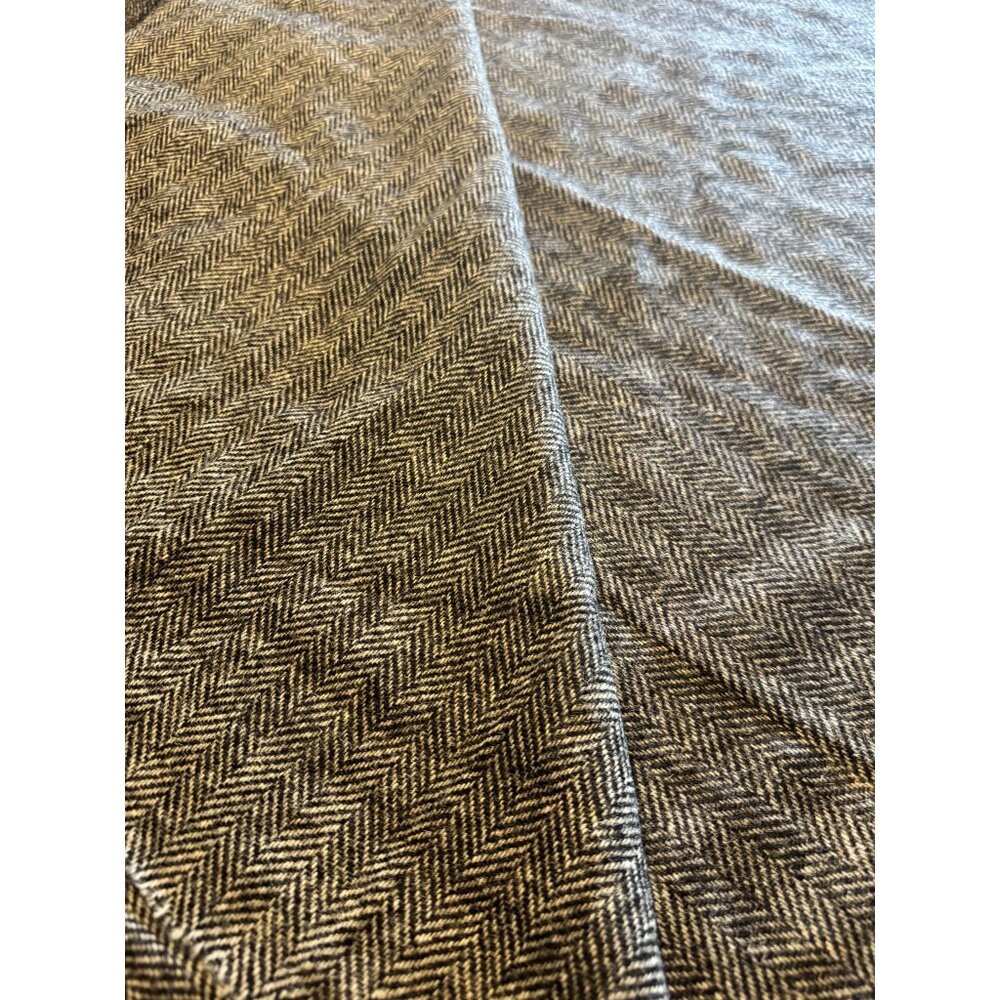 Black & White Herringbone Wool Fabric 56" Wide 2 Yards